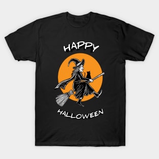 Illustration Flying Hallowen T-Shirt